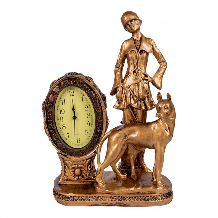 Часы статуэтка Девушка и собака 40х27 см фото 1