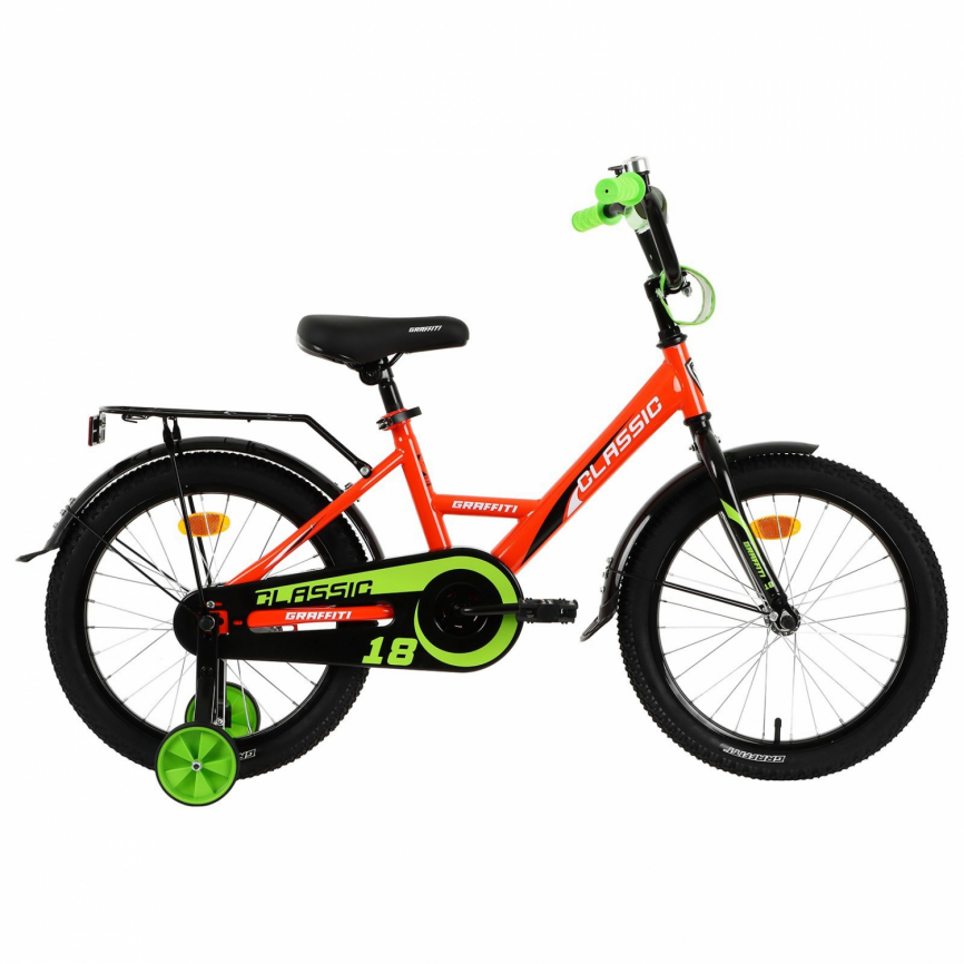 Велосипед 18" Graffiti Classic, цвет оранжевый/зеленый 7642823 фото 1