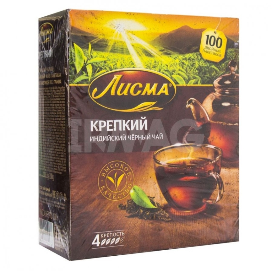 Чай ЛИСМА крепкий черный 100*2 г (6 шт/уп) фото 1