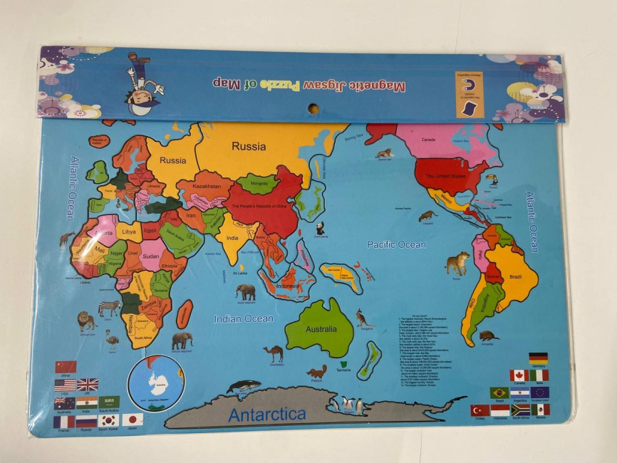 Карта мира пазл магнитный №H-801 фото 1