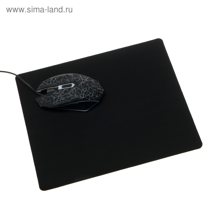Коврик для мыши LuazON, 30х25 см, черный   4503533 фото 1