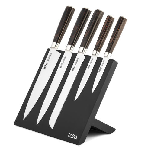 LR05-58 LARA Набор ножей 6 предметов: Подставка (магнитная) +5 ножей, двухслойная сталь фото 1