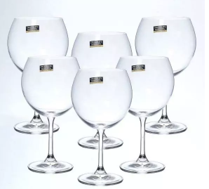 Набор бокалов для вина Crystalite Bohemia Sylvia/Klara 460 мл (6 шт) фото 1