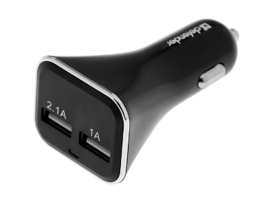 Автомобильное зарядное устройство Defender UCA-31, 2 USB, 3.1 А, индикатор, черное 9218127 фото 1