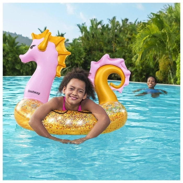 Круг для плавания Glitter Seahorse Swim Ring  115 х 104 см, 36305   7434360 фото 1