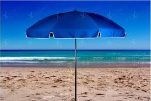 уличный зонт круглый цвет синий внутри серебрянный 240см 10спиц фото 1