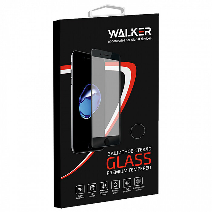 СТЕКЛО WALKER для айфона 12 Pro Max черное фото 1