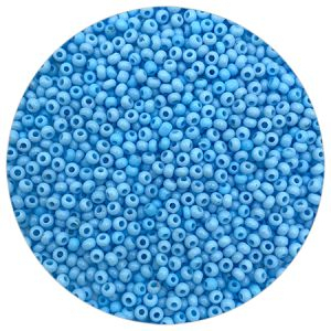 Бисер " Tukzar " 2мм*50гр голубой перламутровый, круглый, пакет фото 1