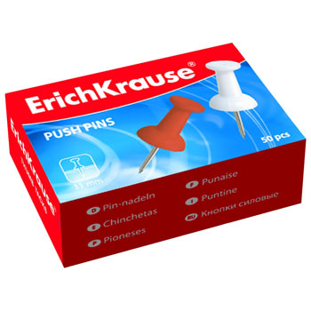 Кнопки-гвоздики " Erich Krause " 50шт, в картонной упаковке фото 1