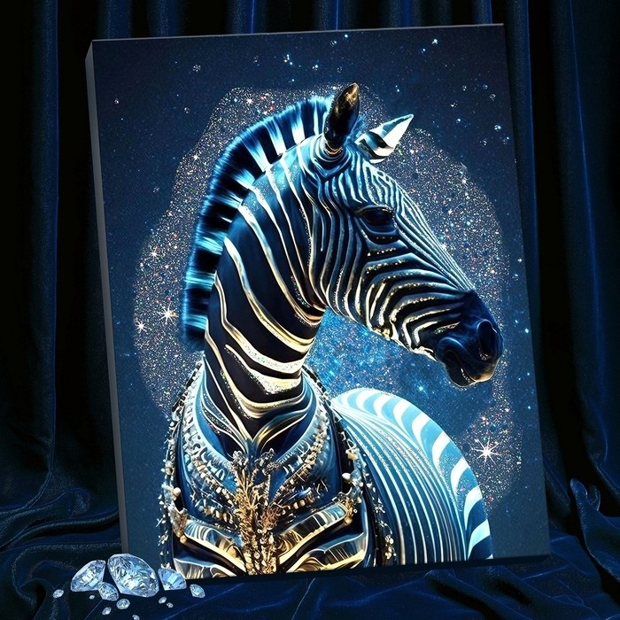 Картина по номерам с кристаллами из хрусталя 40х50 "Мифическая зебра" (19 цветов)  SHR0534 9923395 фото 1