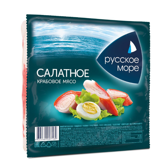Крабовые мясо РУССКОЕ МОРЕ 200 г :: Рыба :: Заморозка :: ПРОДУКТЫ