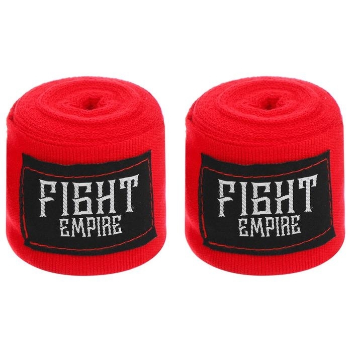 Бинты боксерские FIGHT EMPIRE 4 метра, эластичные, цвет красный    4763320 фото 1