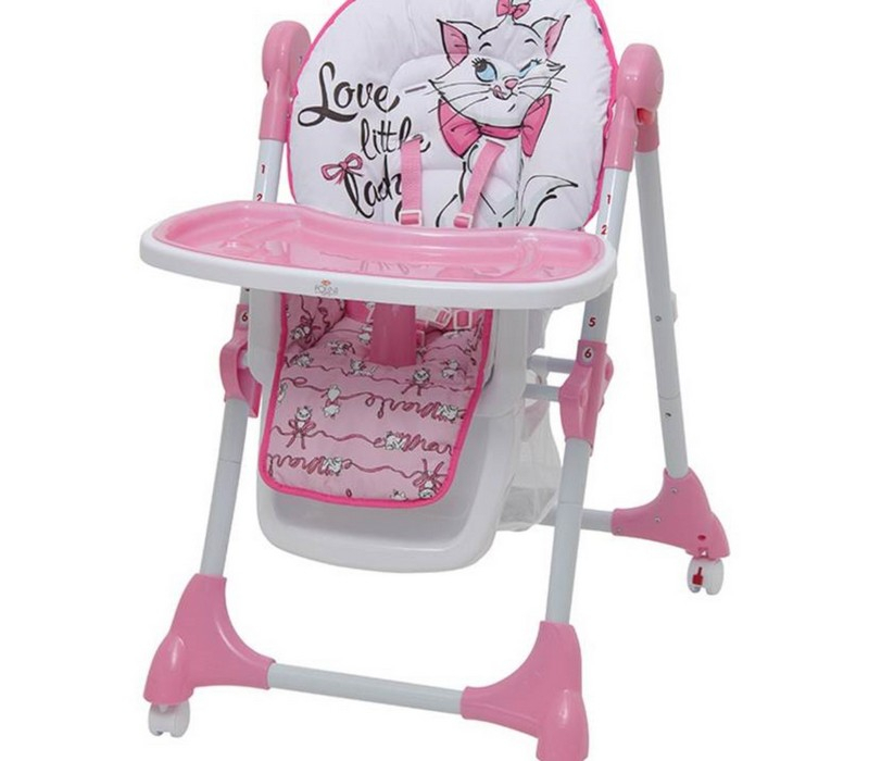Стульчик для кормления Polini kids Disney baby 470  «Кошка Мари», цвет розовый   4244679 фото 1