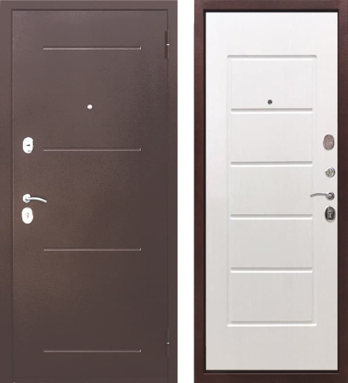 Дверь металлическая ГАРДА 7,5 см медный антик белый ясень 960 правая фото 1