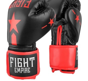 Перчатки боксёрские детские FIGHT EMPIRE, 8 унций, цвет чёрный фото 1
