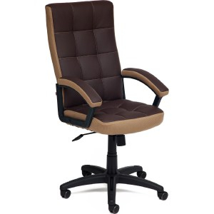 кресло офисное Tetchair TRENDY 36-36/21 кож/зам/ткань, коричневый/бронзовый фото 1