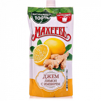Джем МАХЕЕВ лимон с имбирем м/у 300 г (12 шт/уп) фото 1
