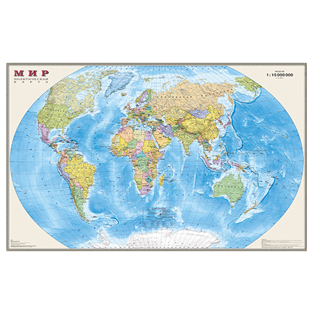 Карта настенная Мир политическая " Dmb " 1:15М 197*127см, ламинированная фото 1