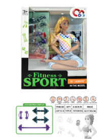 Кукла Фитнесс-спортсменка в наборе с игрушечными аксессуарами JJ8714-1S фото 1